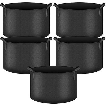 Ipower Grow Bag, 30-gallon, 5-pack, Black, 5PK GLGROWBAG30X5BLK